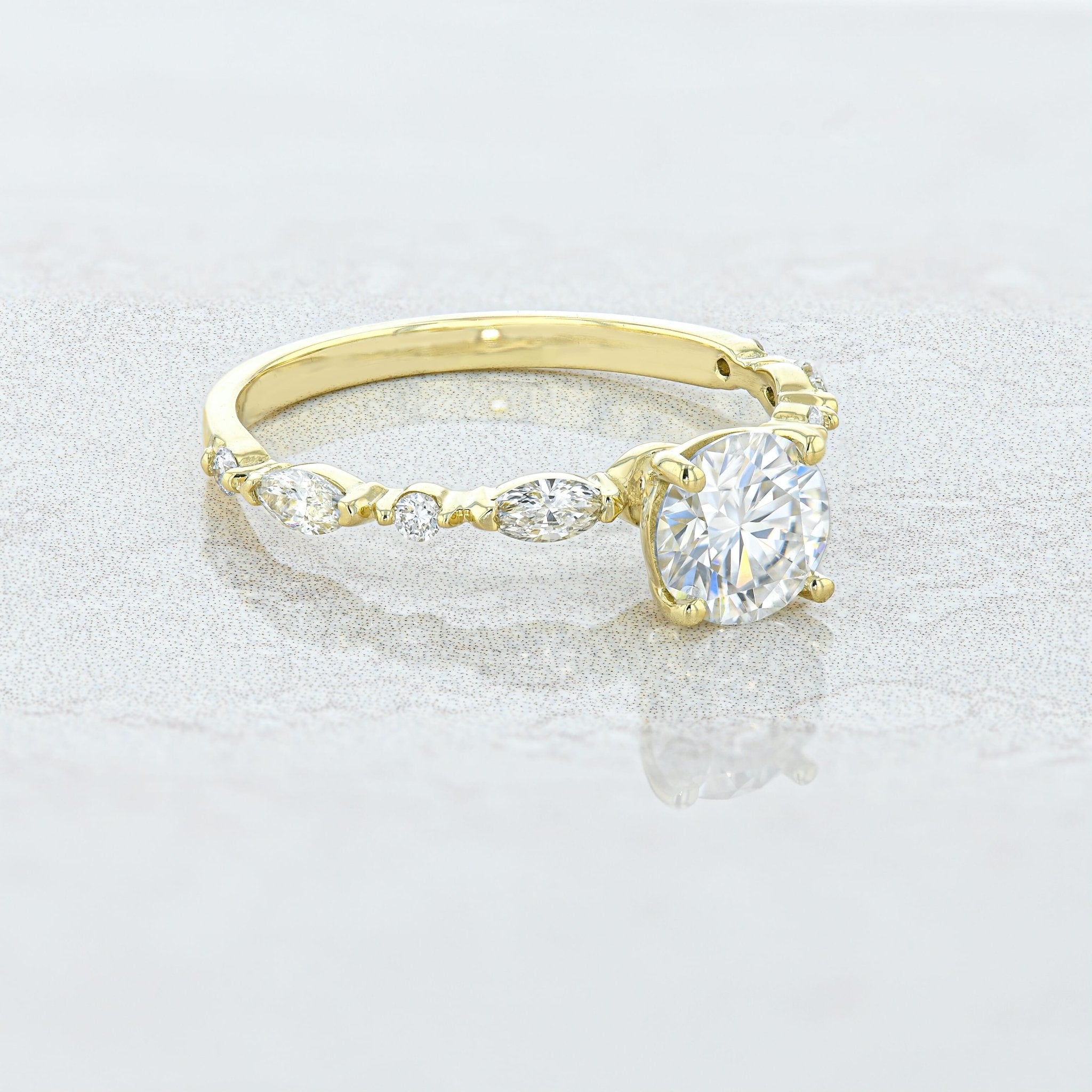 Kelly Round Moissanite Ring - Eliise Maar Jewellery