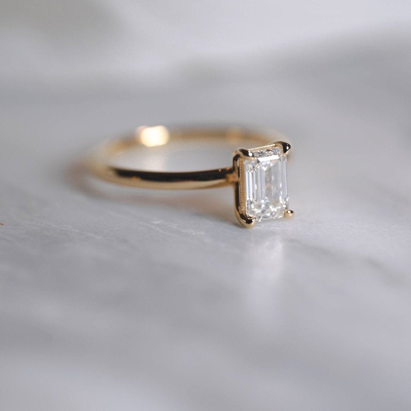 Olivia Emerald Cut Diamond Solitaire - Eliise Maar Jewellery