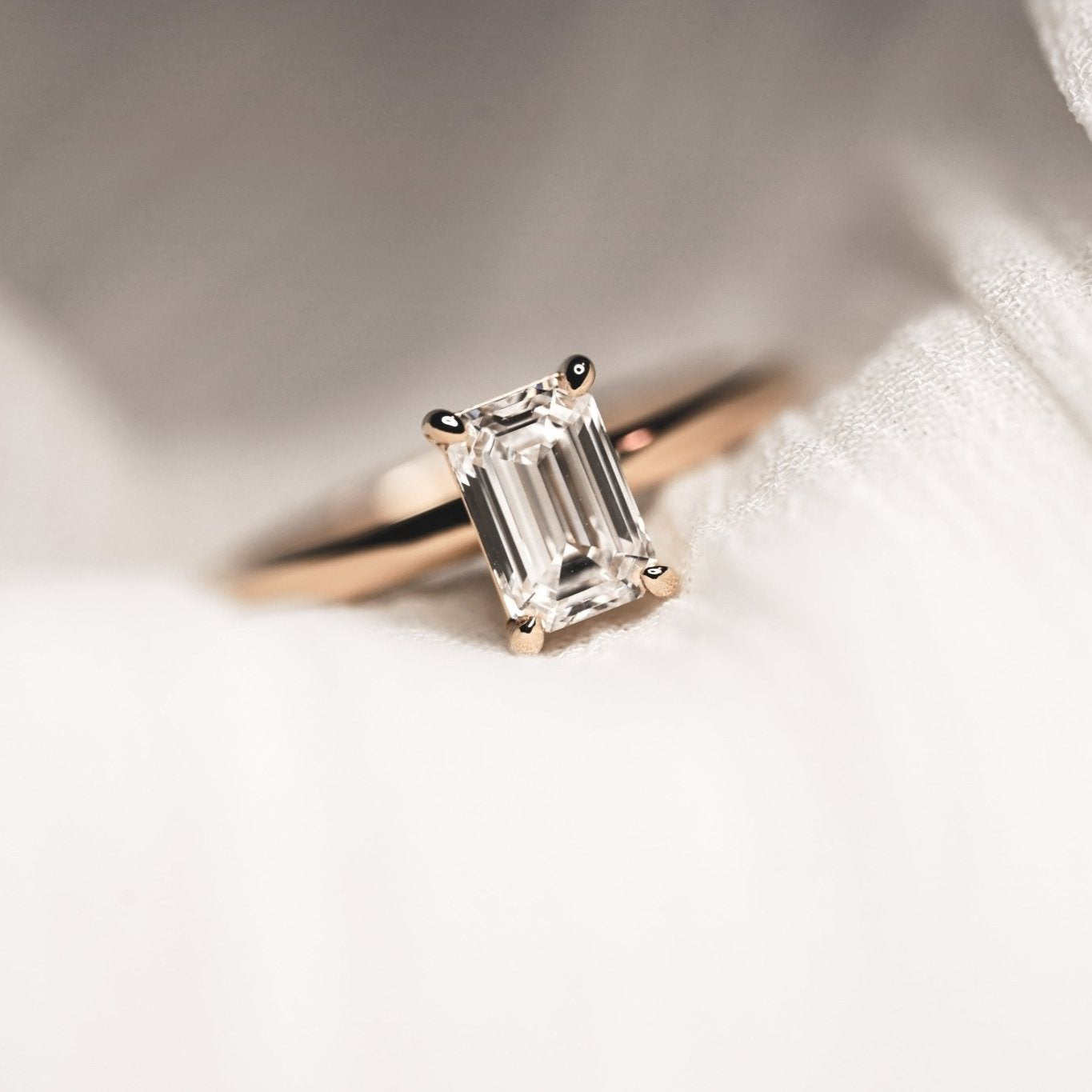 Olivia Emerald Cut Diamond Solitaire - Eliise Maar Jewellery