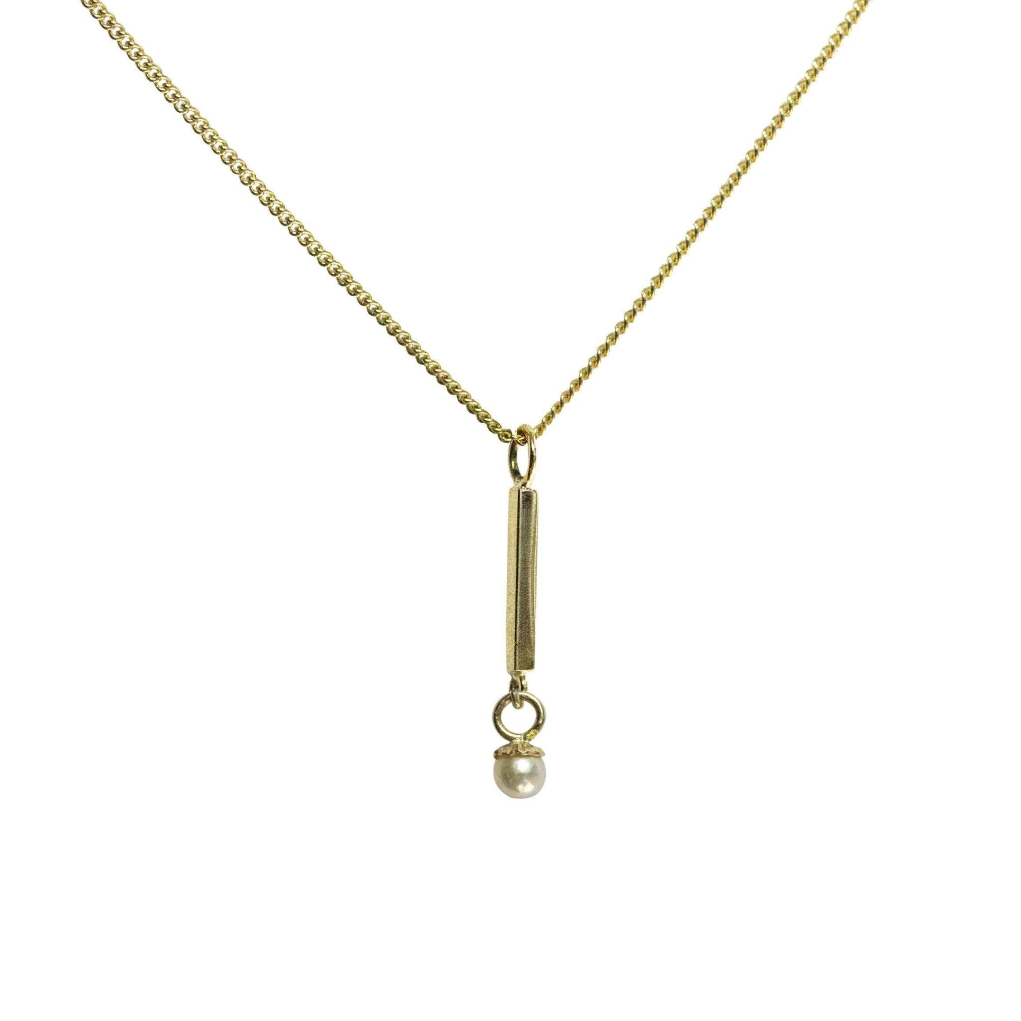 Pearl Bar Drop Necklace - Eliise Maar Jewellery