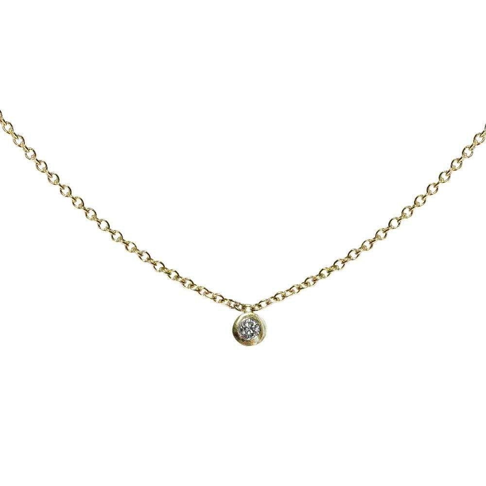 Single Diamond Necklace Gold - Eliise Maar Jewellery