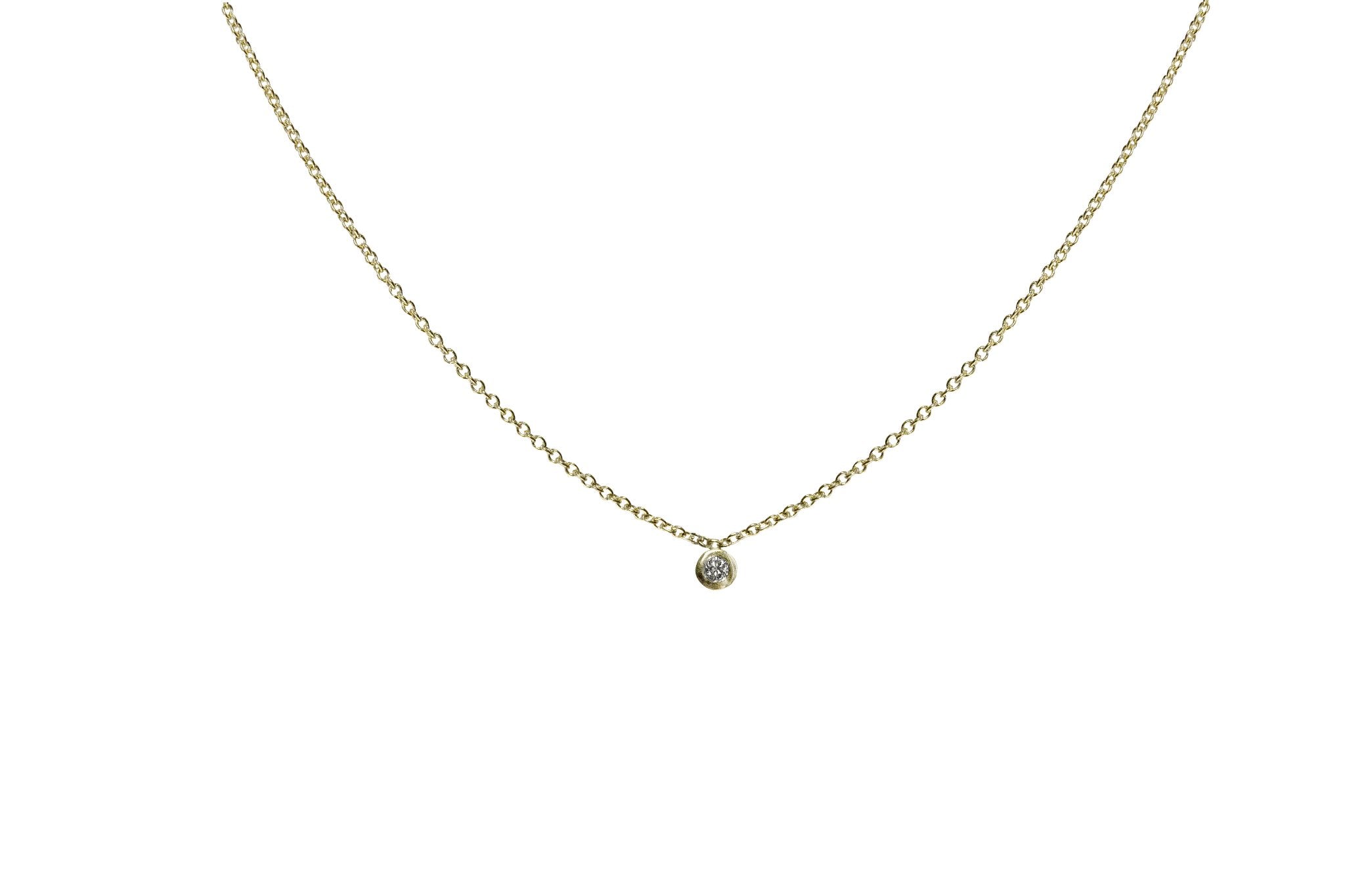 Single Diamond Necklace Gold - Eliise Maar Jewellery