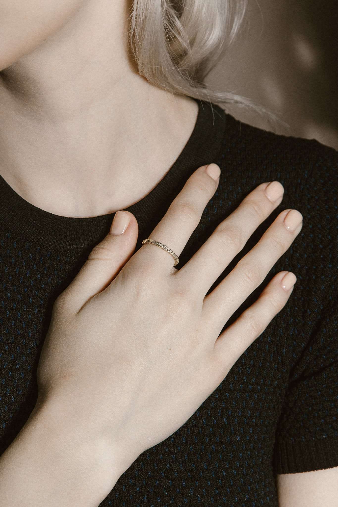 Thin Frost Wedding Band - Eliise Maar Jewellery