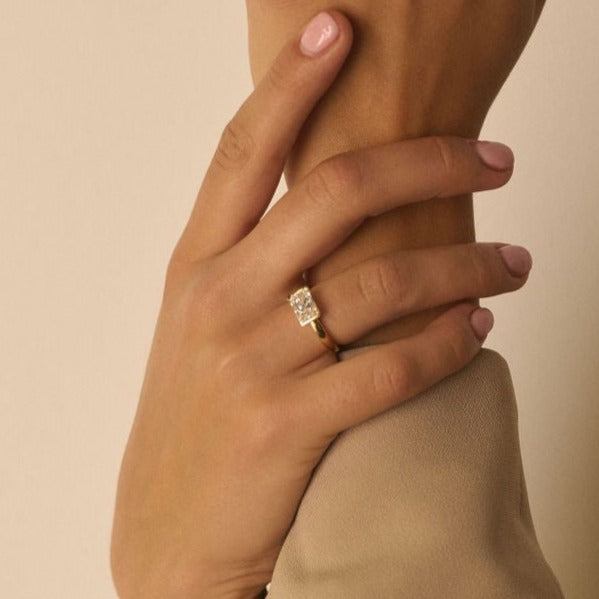 Vivian East-West Radiant Ring - Eliise Maar Jewellery